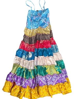 Sarah Thacker Patchwork Boho Maxi Dress 2X